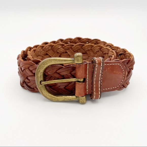 Vintage 90s Contempo Casuals Braided Leather Belt - Picture 1 of 5